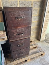Antique 1930s Art Deco era Government Wooden Filing Cabinet 