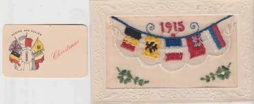 Ww1 silk postcard flags the - ww1,