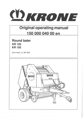 Krone round baler kr125 - round, kr155