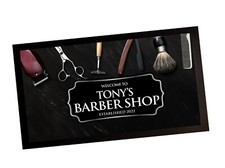 Personalised Barber shop Mat -