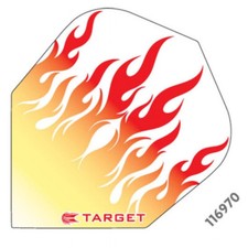 Target Pro 100 No 6 Shape Flights - Yellow, Orange and red flames