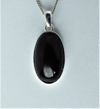 Whitby Jet and Silver Oval