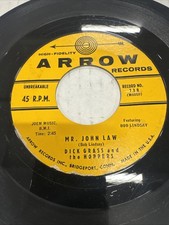 ROCKABILLY HOTROD 45 -DICK GRASS & the HOPPERS - MR. JOHN LAW -1958  ARROW VG+