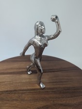 ART DECO CHROME LADY FIGURE