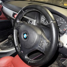 BMW E90 E91 E92 E93 M Sport Steering Wheel Leather Black LCI