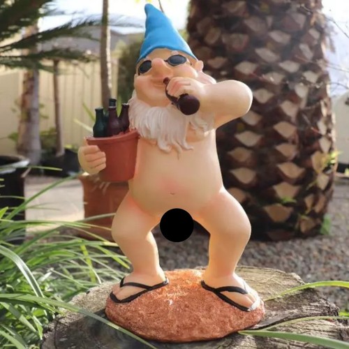 Garden gnome naked - garden, nude