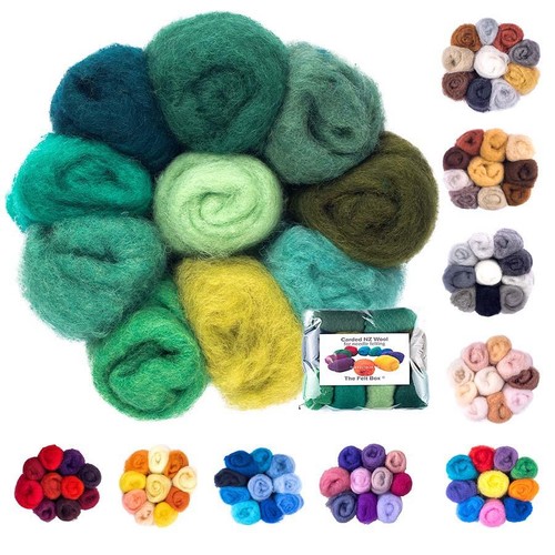 Carded wool shade - carded, pack