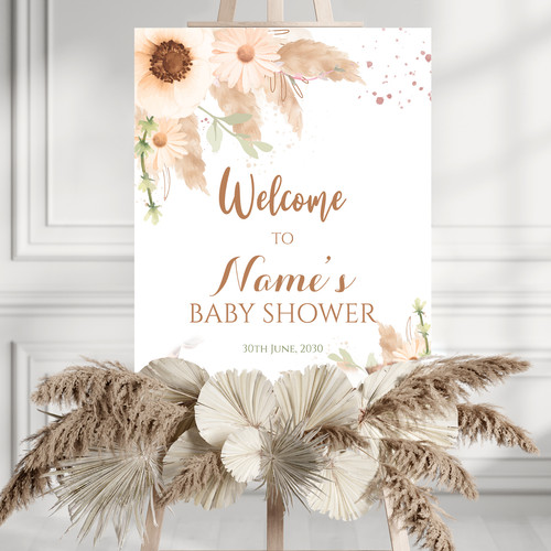 Pampas baby shower - pampas, welcome