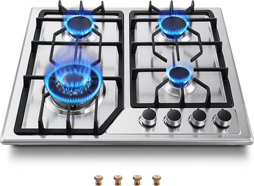 Gas stove top with burner - stove,