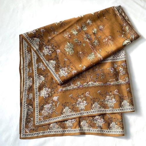 Wool stole botanical pattern - wool,