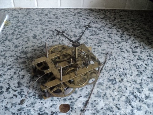 Antique large brass clock - antique,