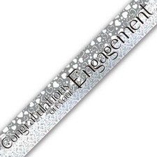 Congratulations on Your Engagement Banner Silver Party Decoration 2.7 Metres