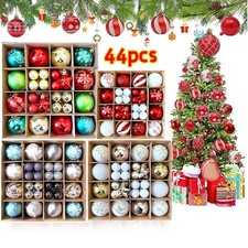 44pcs Christmas Tree Decor Baubles Xmas Balls Pendant Party Wedding Ornament Set