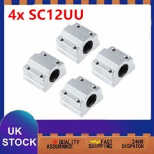 4x SC12UU SCS12UU 12mm Linear Motion Ball Bearing Slide Unit Bushing CNC Router