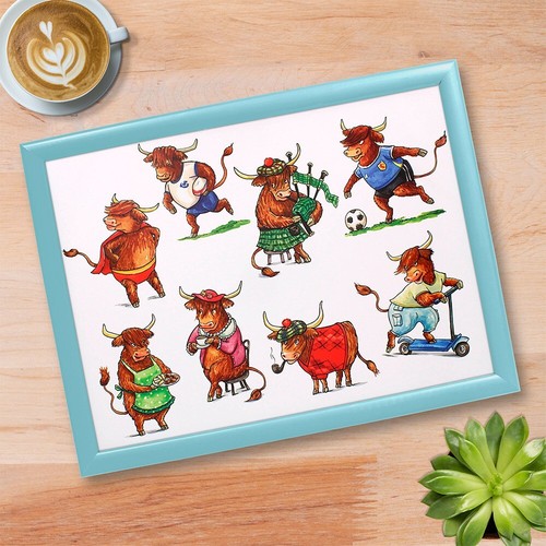 Highland cow lap tray - lap,