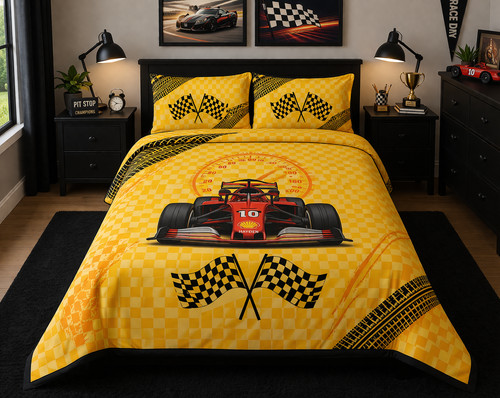Race car quilt full size - quilt-full,