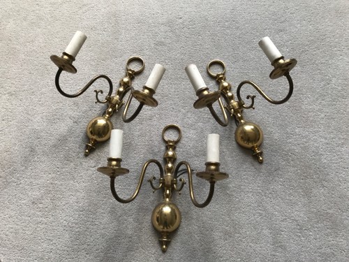 Vintage brass armed wall - brass, 2