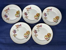 ROYAL WORCESTER EVESHAM GOLD 6 1/2" SIDE PLATES X 5 - GOOD CONDITION