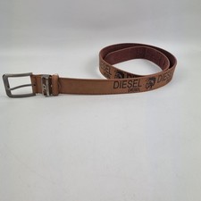 Diesel Brown Leather Belt Logo
