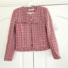 Naf Naf Women Red Tweed Boucle