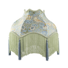Vintage Victorian Shabby Chic Lamp Shade in Emerald Green and Blue by Happy H...
