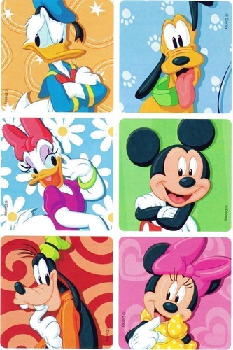 Square stickers mickey - x,