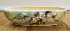 Vintage SYLVAC POTTERY Small Mantle Trough Vase APPLE BLOSSOM 2875