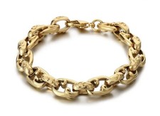 Belcher Bracelet 9ct Yellow Gold Girls Boys Solid Chain 19cm Gold Filled