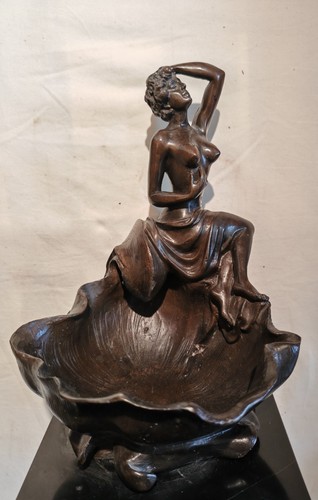 Bronze nude woman bowl - woman,