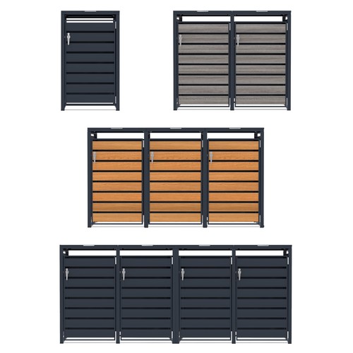 Wheelie bin storage grey - wheelie,
