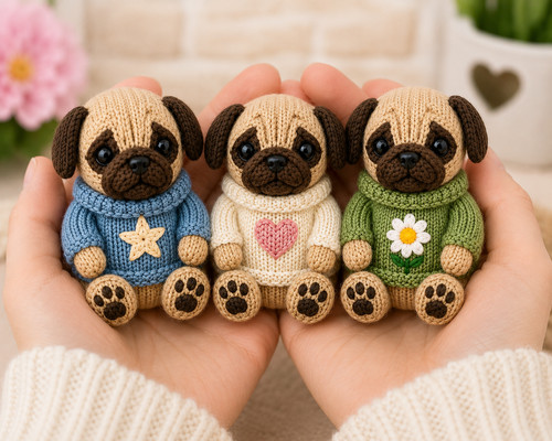 Pug knitting pattern bundle - knitting,