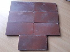 Box of  7 Red reclaimed ceramic floor tiles  150 x 75 x 10 mm