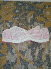 Cosmopolitan Bandeau Bra Sz 6/Med Teal/pink, Wired, Lined, NO Padding 