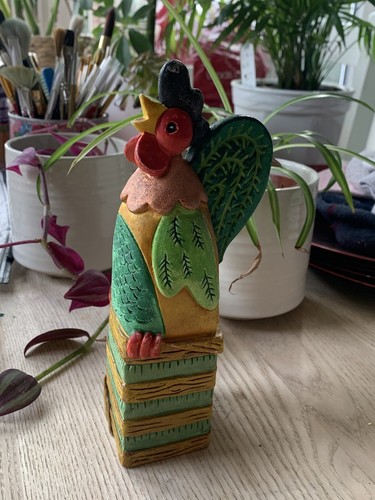 Rooster fun colourful design - rooster,,