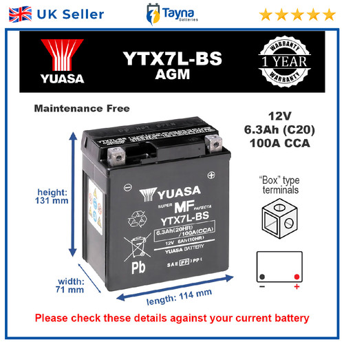 Genuine yuasa ytx7l - yuasa, high