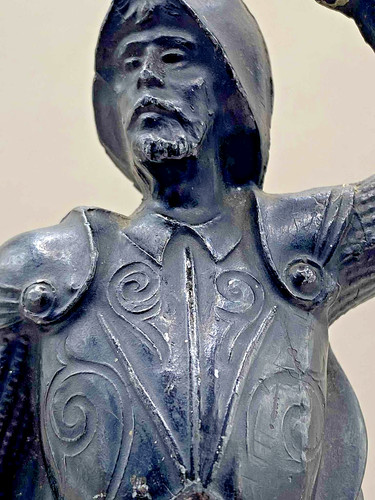 Antique knight statue spelter - antique,