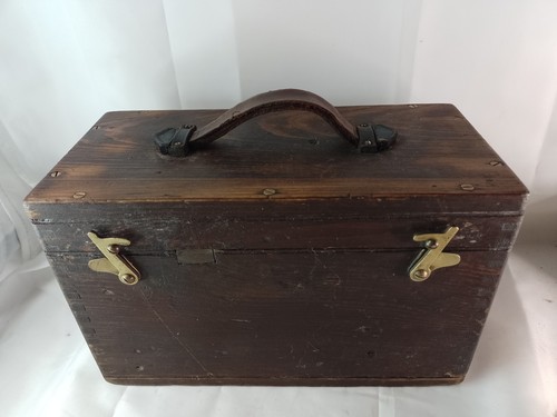 Vintage wooden box leather - vintage,