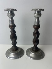 Vintage Pair of Oak Barley