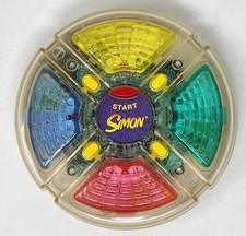Vintage Simon 1998 Clear Neon Hasbro Handheld Electronic Mini Memory Game Tested