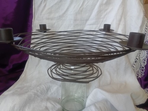 Wire basket with 4x - wire, candle