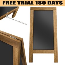 Magnetic Sturdy Wooden Chalkboard Double Sided A-Frame Sandwich Board Foldable