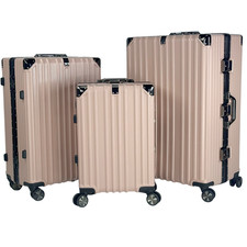 Aluminium Frame Polycarbonate Hard Shell Suitcase Luggage Trolley 4 Wheel Cabin