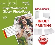 A4 Folds to A5 Folding Card Blanks Gloss Inkjet 260Gsm - 50 Cards