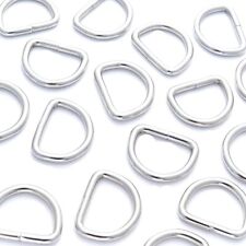 Premium Solid Welded D Rings Silver Nickel Fasteners 20mm 25mm 38mm 50mm