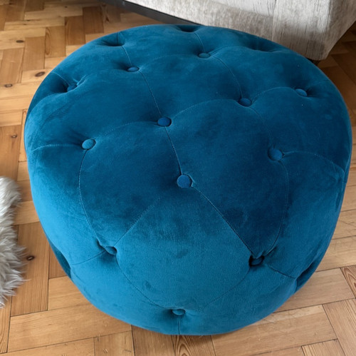 Large velvet upholstered - upholstered, foot