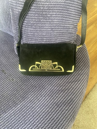 Black suede biba shoulder bag - shoulder,