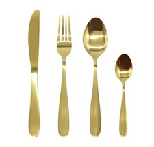 Cutlery Sets Gold Rainbow Iridescent Stainless Steel 16 24 32pc Set Gift Idea