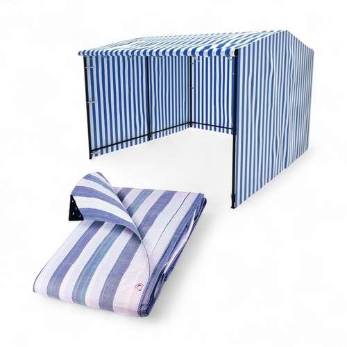 Blue white striped tarpaulin - blue,