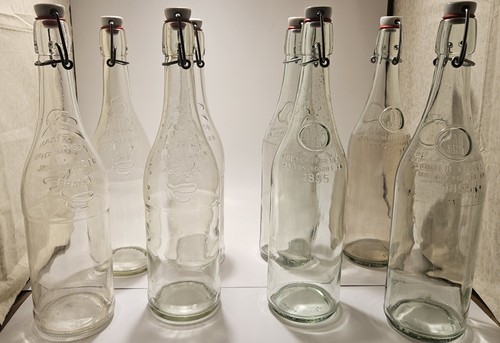Vintage glass bottle swingtop - glass,