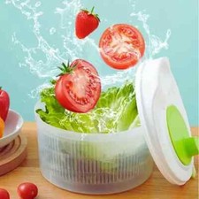 Large Salad Spinner Vegetable Veg Leaf Dryer Drainer Colander Plastic Bowl